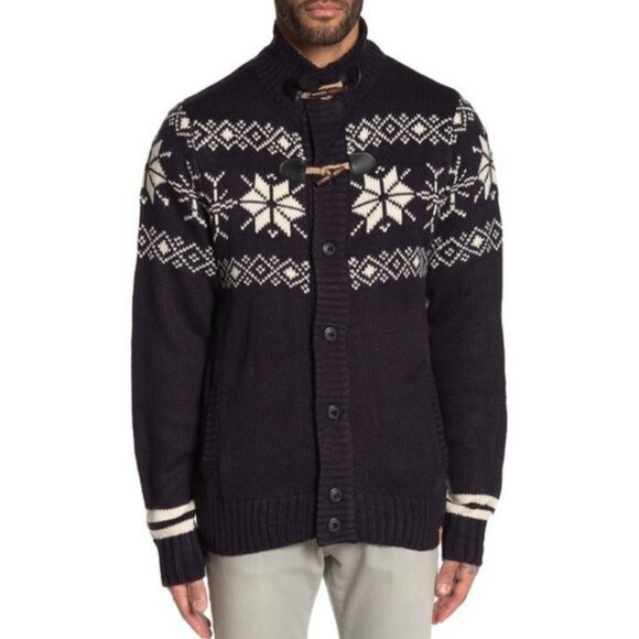 Weatherproof Fair Isle Toggle Knit Cardigan - Picture 2 of 13